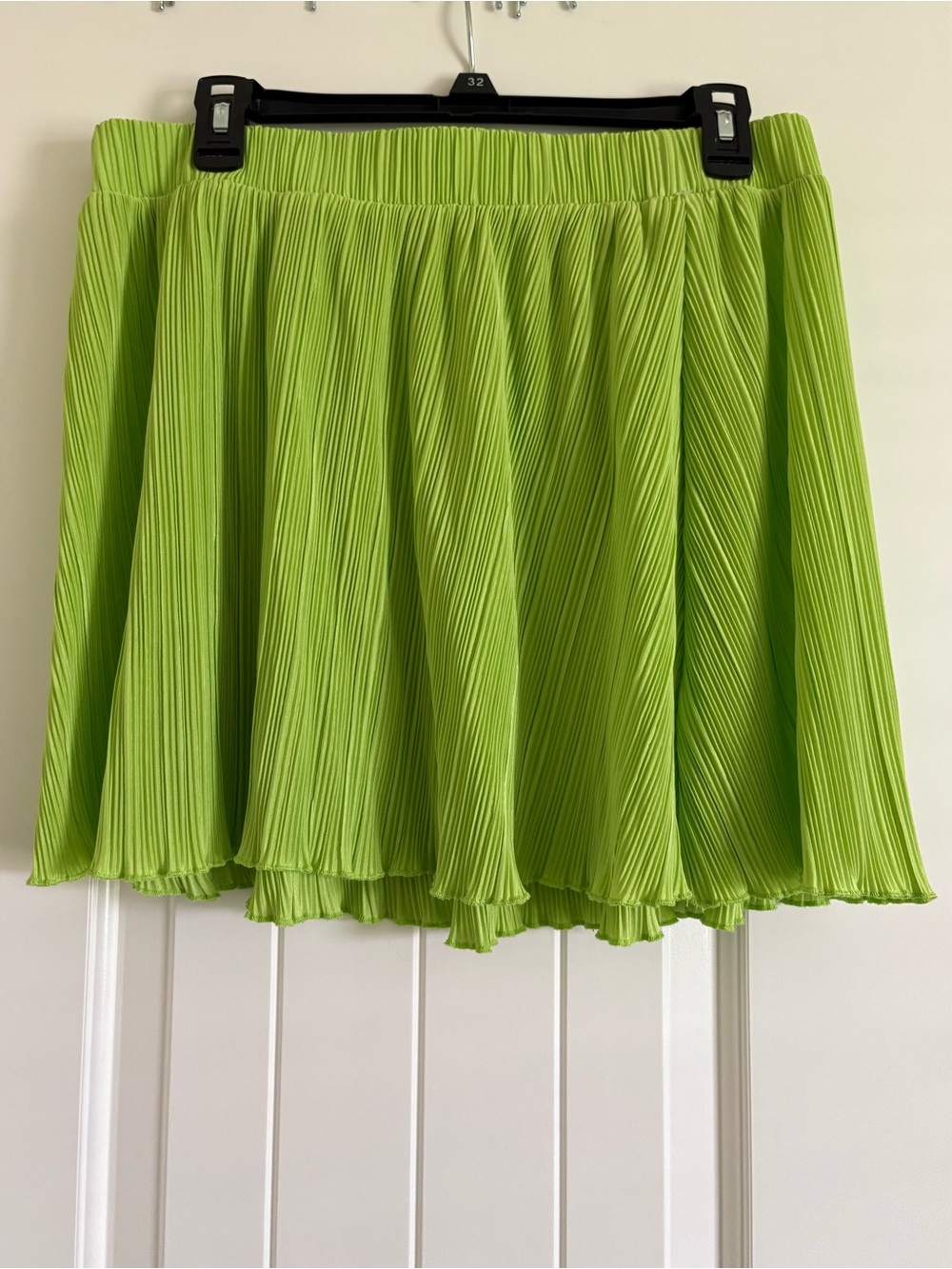 Bright Lime Pleated Circle Skirt